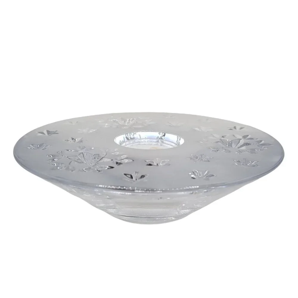 Mikasa Radiant Star Solid Lead Crystal Votive Holder Unused 6 3/4